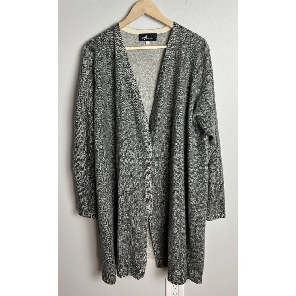 Soft by Naadam Herringbone Cashmere Long Cardigan Size XL Women’s